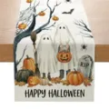 Camino de mesa de Halloween decoración festiva fantasma calabaza tela para fiesta - 33*183cm / Estilo ZQ201-16