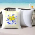 Housse de coussin imprimee citron style estival plage, taie decorative pour canape - 45x45 cm / CDR496-20