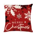 Christmas red throw pillow cover with snowflake and Merry Christmas print for home decor. - XY770-31