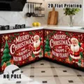 Christmas kitchen cabinet skirt waterproof polyester festive holiday decorative curtain - Red New Year Greeting