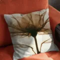 Housse de coussin en lin et coton décorative carrée avec motif d art floral botanique abstrait - MM02-2