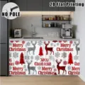 Christmas Cabinet Curtain Waterproof Polyester Holiday Table Skirt 2D Print Home Decor - Cabinet Deer Motif