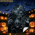 Halloween spooky skull print apron kitchen cooking baking waterproof fabric festive party tool - Horror Skull Zombie Hand (TQWQ07-8)
