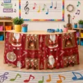 Gonna da tavolo di natale impermeabile decorazione festiva per tavolo da pranzo o mobile - Stampa di Babbo Natale e Renne (ZQUN11-41) / 140*75CM