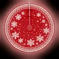 Festive red white snowflake Christmas tree skirt for holiday party home decor variant - 60CM / Snowflake Style (SQB1-1)