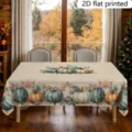 Herbst Erntedankfest Tischdecke Kürbis Druck Tischabdeckung Esszimmer Deko 1Stk - ZB810-17