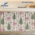 Christmas table skirt counter curtain polyester waterproof dustproof decorative home decor - Pink Bowknot Star