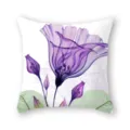 Housse de coussin décorative à fleurs aquarelle violette, taie d'oreiller botanique élégante. - MM02-10