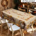 Tovaglia Autunno Ringraziamento Zucca Foglia Acero Gnomo Decorazione Tavola Casa Festa - Stile Gnomo Autunnale del Ringraziamento (ZB811-7) / 40x60cm Tessuto Spazzolato (20g)