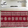 Christmas table skirt and cabinet curtain featuring classic red white snowflake knit pattern. - Red Knit Snowflake / 140*75CM