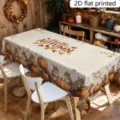 Tovaglia autunnale del Ringraziamento con zucche e scoiattoli, arredamento rustico tavola. - Stile Scoiattolo Ciao Autunno (ZB811-5) / 40x60cm Tessuto Spazzolato (20g)