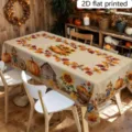 Tovaglia autunnale del Ringraziamento zucca foglia d'acero decorazione casa chic - Stile Festivo con Zucca e Scoiattolo (ZB811-4) / 40*60cm