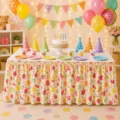 Ländlicher Blumen-Tischrock für Party Polyester Tischdecke Heimtextil Dekoration staubdicht - Fruchtdruck (Stil 25) / 140*75CM