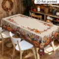 Tovaglia del Ringraziamento con stampa di zucca autunnale e foglie per decorazione tavola. - ZB811-2 / 40x60cm Tessuto Spazzolato (20g)