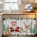 Christmas cabinet curtain waterproof holiday table skirt festive home decor 150x70cm - Red Style 1 / 140*75CM