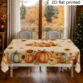Thanksgiving tablecloth autumn pumpkin sunflower pattern dining room table dust cover decor - 40x60cm Brushed Fabric (20g) / ZB810-2