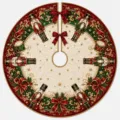 Christmas tree skirt holiday party decoration nutcracker drum round mat festive design - Nutcracker Style (SQB1-10)