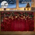 Christmas decorative curtain polyester festive tabletop cabinet dust cover flat printing decor - Pine Needles Christmas Tree / 140*75CM