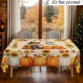 Thanksgiving autumn pumpkin sunflower tablecloth festive dining table home decor cover - 40x60cm Brushed Fabric (20g) / ZB810-4