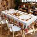 Tovaglia zucca foglia d'acero Ringraziamento rustico autunno decorazione tavola. - ZB811-10 / 40x60cm Tessuto Spazzolato (20g)