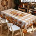 Tovaglia autunnale Ringraziamento zucca gnomo a quadri decorazione per sala da pranzo - ZB811-12 / 40x60cm Tessuto Spazzolato (20g)
