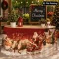 Tovaglia di Natale impermeabile gonna da tavolo festiva per decorazione festa - Modello 5 / 140*75CM
