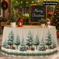 Gonna da tavolo di Natale impermeabile in polyester decorazione festiva per la festa - Stile 8 / 140*75CM