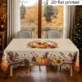 Erntedankfest herbst tischdecke mit niedlichem eichhoernchen kuerbis muster esszimmer - ZB810-16