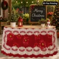 Gonna da tavolo di Natale poliestere impermeabile copritavolo festivo decoro feste - Stile 9 / 140*75CM