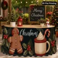 Natale Omino di Pan di Zenzero Gonna da Tavolo Impermeabile Decorazione Tovaglia Festa - Stile 11 / 140*75CM