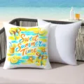 Colorful summer tropical island themed throw pillow with starfish and lemon prints for resort decor. - 45*45cm Short Plush Single Sided Without Core / CDR491-28