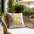 Summer beach striped pillow cover resort style poolside patio home decorative cushion cover - Lake Girl Style (CDR492-11) / 45*45cm Short Plush Single Sided