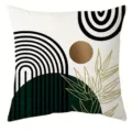 Skandinavischer abstrakter geometrischer Kissenbezug mit grünen Pflanzen für modernes Wohnsofa. - 45*45cm (Ohne Kern) / CDR512-3