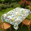Nappe de table estivale motif citron et myrtille avec bordure festonnée en détail. - Style ZB742-11 (Bord Festonné) / 40x60cm Tissu Brossé