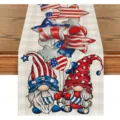 runner da tavola patriottico bandiera americana stelle gnomo decorazione casa cucina - 33*183cm / Stelle Americane Tradizionali (ZQ227-16)