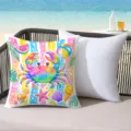 Colorful summer beach crab print decorative throw pillow for outdoor patio and coastal home decor. - 45*45cm Short Plush Single Sided Without Core / CDR491-2