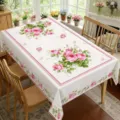 Belle nappe rectangulaire avec motif de roses roses pour une décoration élégante de salle à manger. - 40x60cm Tissu Brossé / Rose Rose (ZB741-2)