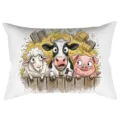 Boerderij dieren lang lendenkussen hoes, schattige cartoon schaap koe varken bank kussen. - Amerikaanse Pastorale Schaap Koe Varken Stijl (CDR495-12) / 1 Stuk