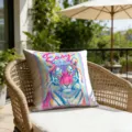 Retro cartoon tiger throw pillowcase, colorful pop art cushion cover for outdoor patio sofa - 18x18 Inch / 1 Piece / Tiger Style (CDR493-7)
