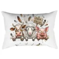 Boerderij dier kussenhoes vintage landelijk koe schaap varken lang lumbaal kussen kussensloop - FARM FRESH Koe Schaap Varken Stijl (CDR495-16) / 1 Stuk