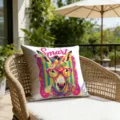 Retro Cartoon Graffiti Donkey Pillow Cover Variant - Colorful Animal Cushion for Outdoor Patio - 18x18 Inch / 1 Piece / Donkey Style (CDR493-9)