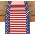 Vista dettagliata della tovaglia runner con tema della bandiera americana e stelle. - 33*183cm / Combo Stelle e Strisce (ZQ227-7)