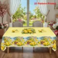 Nappe motif citron d'ete avec bordure ondulee housse de table a manger rectangulaire pour deco maison - Style ZB742-17 (Bord Festonné) / 40x60cm Tissu Brossé