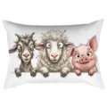 Boerderij dieren lendenkussen hoes schattige cartoon geit schaap varken bank kussenhoes - Exquise Schaap Varken Geit Stijl (CDR495-18) / 1 Stuk