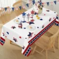 American Independence Day tablecloth with stars and stripes design for home party table decor. - Style 19 (ZB225-19) / 40*60cm Brushed Fabric
