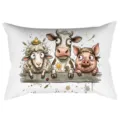 Schattige boerderij dieren lendenkussenhoes rustieke landelijke stijl schaap koe varken kussen - Amerikaanse Retro Schaap Koe Varken Stijl (CDR495-19) / 1 Stuk