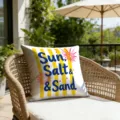 Summer beach striped throw pillow cover decorative coastal resort style outdoor patio cushion - Sun Salt Sand Style (CDR492-4) / 45*45cm Short Plush Single Sided