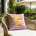 Summer resort striped seashell starfish throw pillow cover for outdoor patio pool decor - Salt Babe Style (CDR492-5) / 45*45cm Short Plush Single Sided