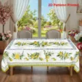 Nappe de table d'été citron avec bordure festonnée, couverture de table florale rectangulaire. - Style ZB742-2 (Bord Festonné) / 40x60cm Tissu Brossé