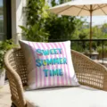 Summer striped decorative throw pillow cover for outdoor patio pool resort home decor 45x45 - Sweet Summer Style (CDR492-8) / 45*45cm Short Plush Single Sided